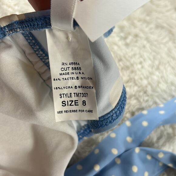 Tommy Hilfiger retro polka dot bandeau bra bikini top, size 8 NWT - Picture 4 of 4